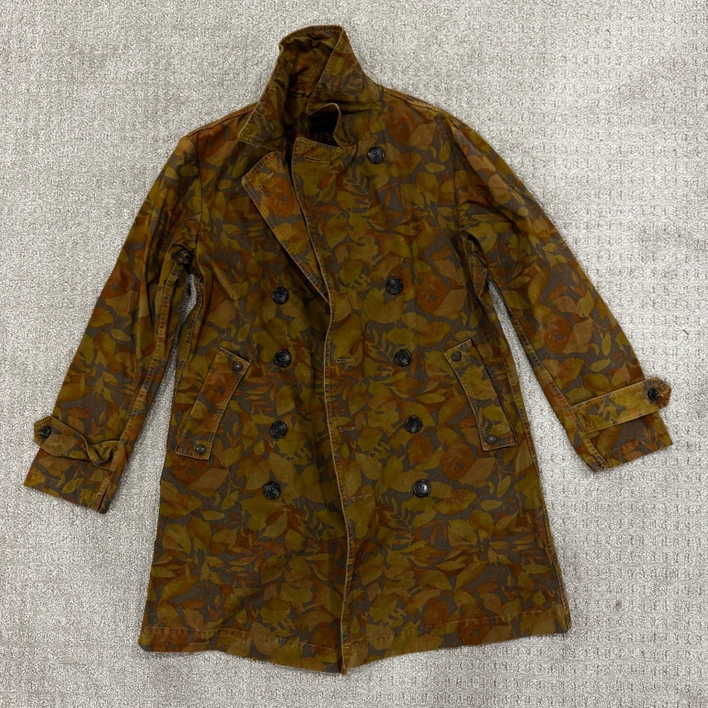 Sage de Cret double breasted coat jacket camo motif L